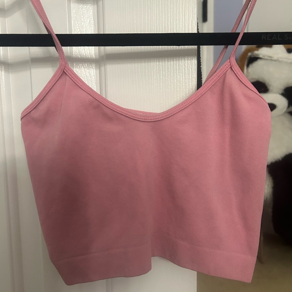 Cotton On Pink Scoop Neck Cropped Tank Top